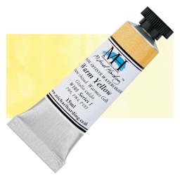 Michael Harding Artists Watercolor - Warm Yellow, 15 ml tube and swatch