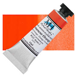 Michael Harding Artists Watercolor - Permanent Orange, 15 ml tube and swatch