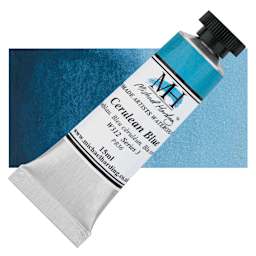 Michael Harding Artists Watercolor - Cerulean Blue, 15 ml tube and swatch