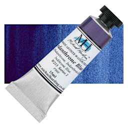 Michael Harding Artists Watercolor - Indanthrone Blue, 15 ml tube and swatch