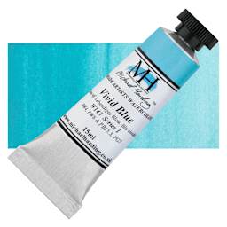 Michael Harding Artists Watercolor - Vivid Blue, 15 ml tube and swatch