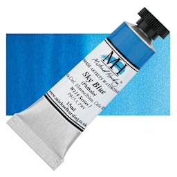 Michael Harding Artists Watercolor - Sky Blue (Phthalo), 15 ml tube and swatch