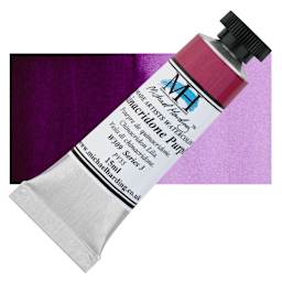 Michael Harding Artists Watercolor - Quinacridone Purple, 15 ml tube and swatch