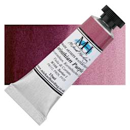 Michael Harding Artists Watercolor - Corinthian Purple, 15 ml tube and swatch