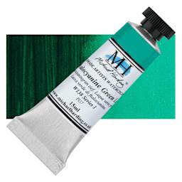 Michael Harding Artists Watercolor - Phthalocyanine Green Lake, 15 ml tube and swatch