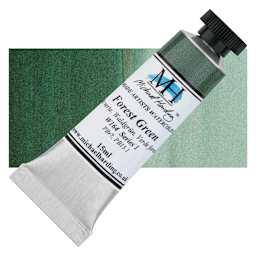Michael Harding Artists Watercolor - Forest Green, 15 ml tube and swatch