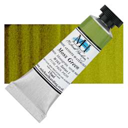 Michael Harding Artists Watercolor - Moss Green, 15 ml tube and swatch