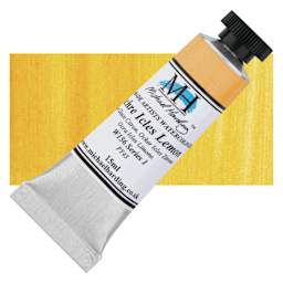 Michael Harding Artists Watercolor - Ochre Icles Lemon, 15 ml tube and swatch