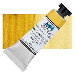 Michael Harding Artists Watercolor - Raw Sienna Light, 15 ml tube and swatch