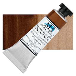 Michael Harding Artists Watercolor - Burnt Umber, 15 ml tube and swatch