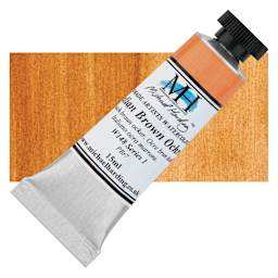 Michael Harding Artists Watercolor - Italian Brown Ochre, 15 ml tube and swatch