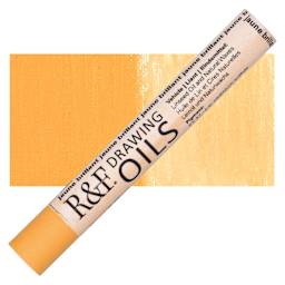 R&F Drawing Oil Stick - Jaune Brilliant, 12 ml stick and swatch