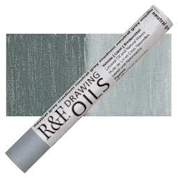R&F Drawing Oil Stick - Neutral Grey Medium, 12 ml stick and swatch