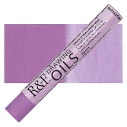 R&F Drawing Oil Stick - Quinacridone Magenta Light, 12 ml stick and swatch