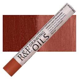 R&F Drawing Oil Stick - Mars Red, 12 ml stick and swatch