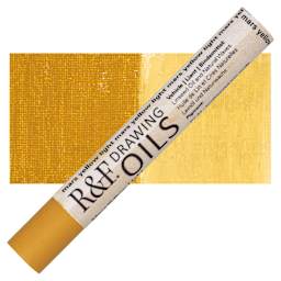 R&F Drawing Oil Stick - Mars Yellow Light, 12 ml stick and swatch