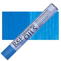 R&F Drawing Oil Stick - Azure Blue, 12 ml stick and swatch