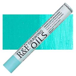 R&F Drawing Oil Stick - Malachite Green, 12 ml stick and swatch