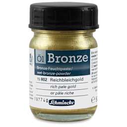 Schmincke Oil Bronzes - 50 ml bottle of Rich Pale Gold Oil Bronze shown