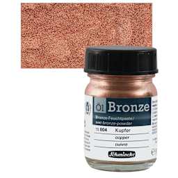 Schmincke Oil Bronze - Copper, 50 ml bottle and swatch