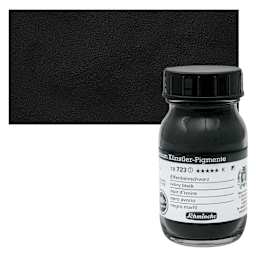 Schmincke Pigment - Ivory Black, 100 ml Jar and swatch