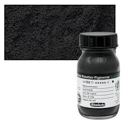 Schmincke Pigment - Vine Black, 100 ml Jar and swatch