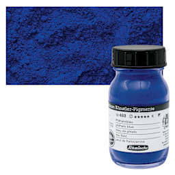 Schmincke Pigment - Phthalo Blue, 100 ml Jar and swatch
