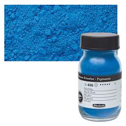 Schmincke Pigment - Azure Blue, 100 ml Jar and swatch