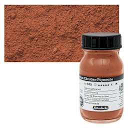 Schmincke Pigment - Burnt Sienna, 100 ml Jar and swatch
