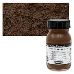 Schmincke Pigment - Burnt Umber, 100 ml Jar and swatch