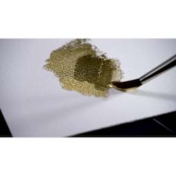 Schmincke Aqua Bronze Powder - Rich Gold, being layered