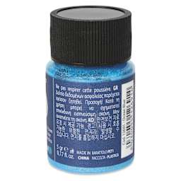 Fleur Powder Pigment - Ocean Blue (Metallic), 5 g side of bottle