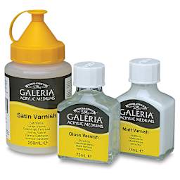 Winsor & Newton Galeria Acrylic Varnishes - 3 types of Acrylic Varnish shown