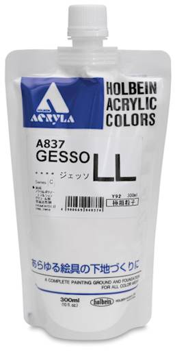Holbein Acryla White Gesso - Front of Tube of Extra Coarse Texture Gesso