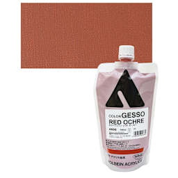 Holbein Acryla Gesso - Red Ochre, 300 ml pouch and swatch