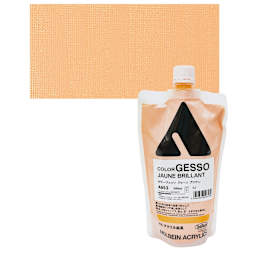 Holbein Acryla Gesso - Jaune Brilliant, 300 ml pouch and swatch