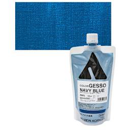 Holbein Acryla Gesso - Navy Blue, 300 ml pouch and swatch