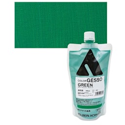 Holbein Acryla Gesso - Green, 300 ml pouch and swatch