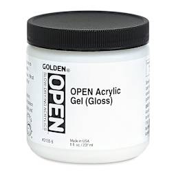 Golden Open Acrylic Gel Medium - Gloss, 8 oz jar