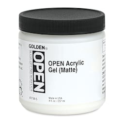 Golden Open Acrylic Gel Medium - Matte, 8 oz jar