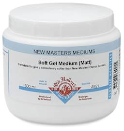 New Masters Acrylic Gel Mediums - Front of Matte Soft Gel Medium Jar