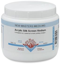 New Masters Acrylic Silk Screen Medium - Front of 500 ml Jar