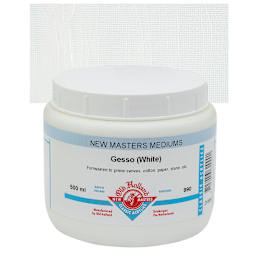 Old Holland New Masters Acrylic Gesso - White, 500 ml jar and swatch
