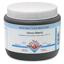 Old Holland New Masters Acrylic Gesso - Black, 500 ml jar