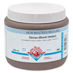 Old Holland New Masters Acrylic Gesso - Burnt Umber, 500 ml jar