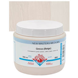 Old Holland New Masters Beige Gesso Opaque - 500 ml jar and swatch