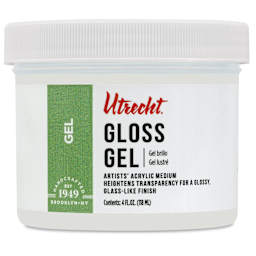 New look! Same formula - Utrecht Artists' Acrylic Gel Medium - Gloss Gel Medium, 4 oz jar