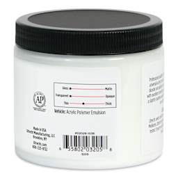 Utrecht Artists' Acrylic Fluid Medium - Gloss Medium, 16 oz back of jar