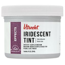 Utrecht Artists' Acrylic Iridescent Tint Medium - 4 oz, front of jar