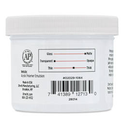 Utrecht Artists' Acrylic Gel Medium - Matte Gel Medium, 4 oz jar back
